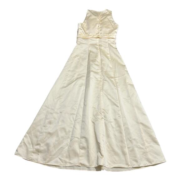 Vintage Scott McClintock Millennium 2000 Satin Dress Sz 4 Butter Yellow Gown - Picture 10 of 16